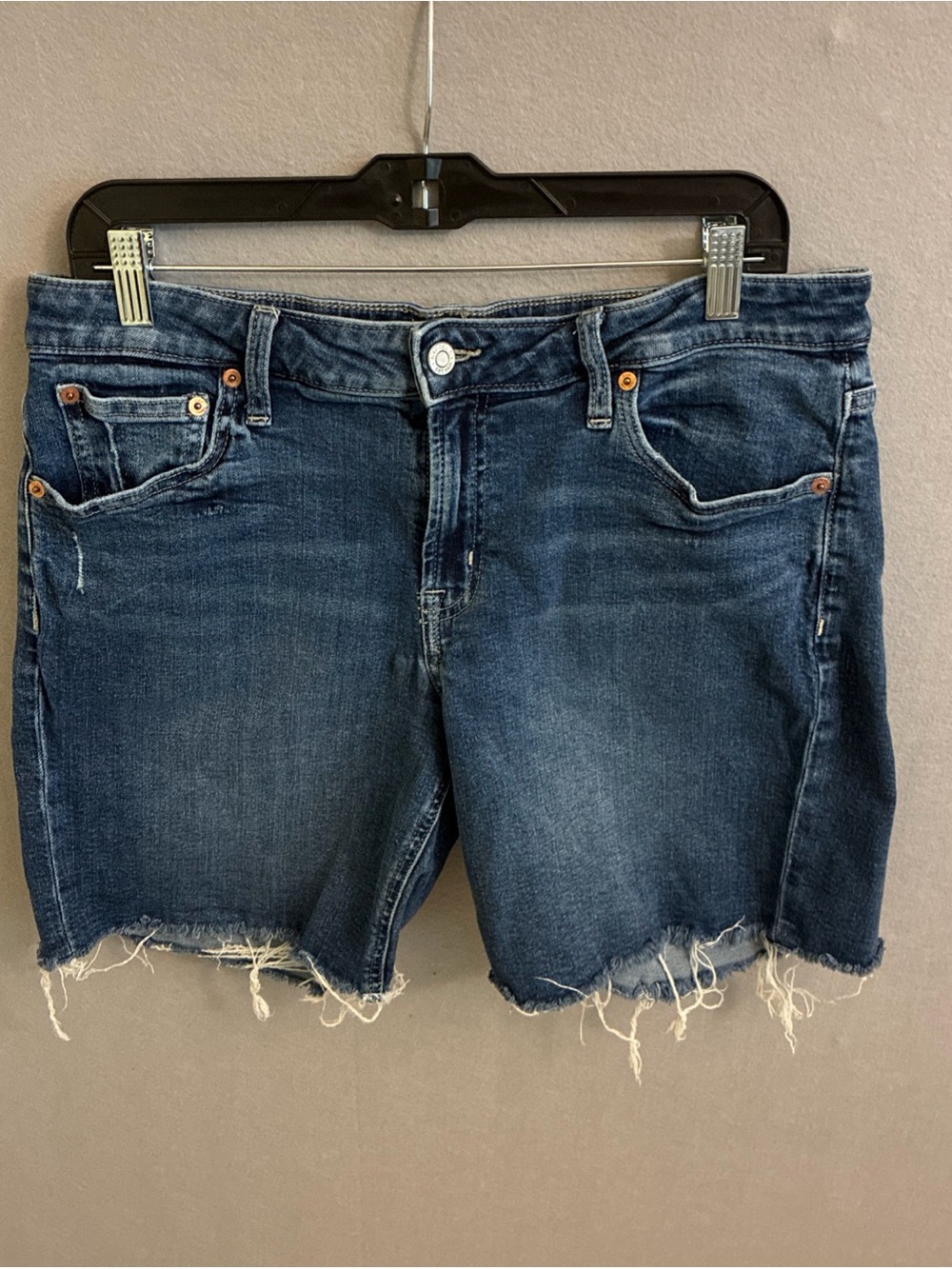 GAP Distressed Dark Blue Denim Cutoff Shorts